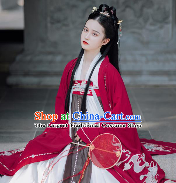 Traditional Chinese Tang Dynasty Nobility Lady Replica Costumes Ancient Imperial Concubine Hanfu Dress for Women
