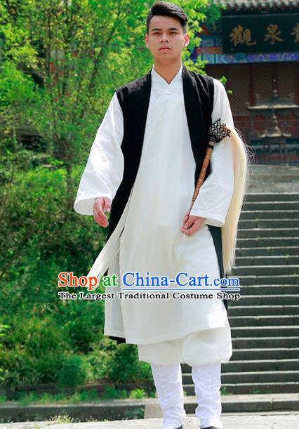 Traditional Chinese Wudang Taoist Priest Black Outfits Martial Arts Kung Fu Tai Chi Costume for Men