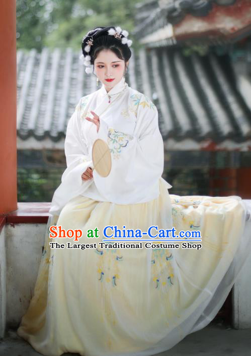 Traditional Chinese Ming Dynasty Court Princess Embroidered Hanfu Dress Ancient Nobility Lady Replica Costume for Women