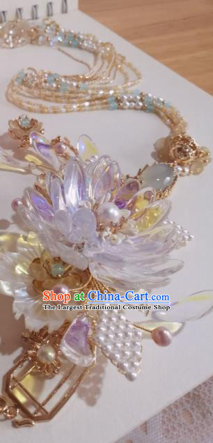 Traditional Chinese Classical Chrysanthemum Hair Claw Hairpins Ancient Hanfu Tassel Hair Accessories for Women