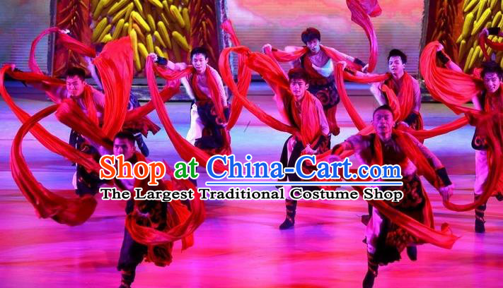 Phoenix Flying Qiang Dance Traditional Chinese Qiang Ethnic Minority Dance Costumes and Headwear for Men