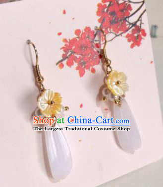 Traditional Chinese Classical White Earrings Hanfu Jewelry Accessories for Women
