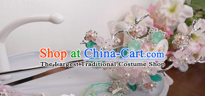 Traditional Chinese Classical Plum Butterfly Tassel Hairpins Ancient Hanfu Hair Accessories for Women