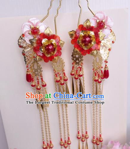 Traditional Chinese Classical Golden Tassel Hairpins Ancient Hanfu Hair Accessories Complete Set for Women