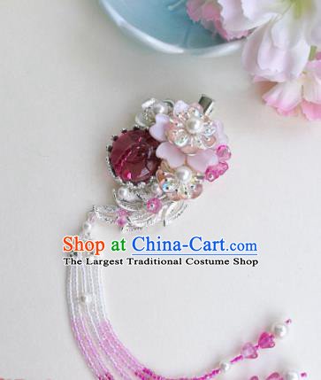 Traditional Chinese Classical Purple Tassel Hair Claw Hairpins Ancient Hanfu Hair Accessories for Women
