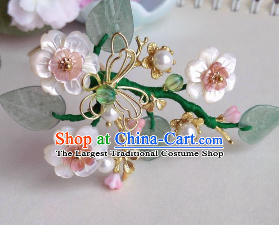 Traditional Chinese Classical Shell Flowers Hairpins Ancient Hanfu Hair Accessories for Women