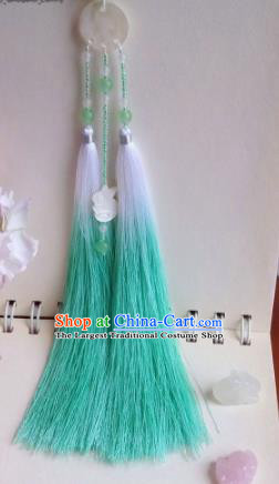 Traditional Chinese Classical Green Tassel Waist Pendant Hanfu Brooch Accessories for Women