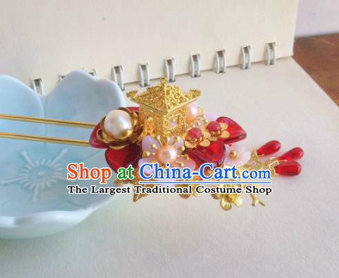 Traditional Chinese Classical Golden Palace Hairpins Ancient Hanfu Hair Accessories for Women