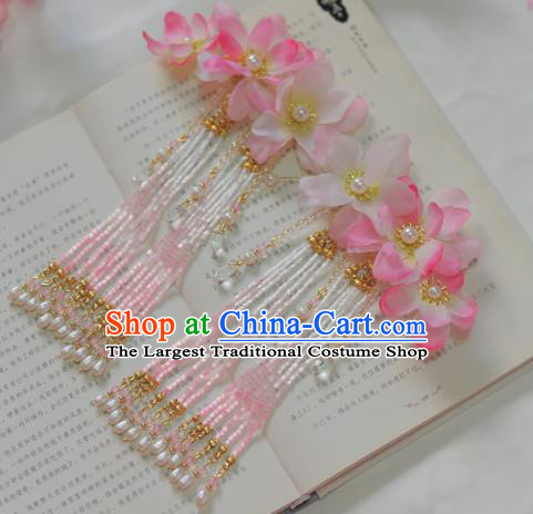 Traditional Chinese Classical Silk Flowers Hair Claws Hairpins Ancient Princess Hanfu Hair Accessories for Women