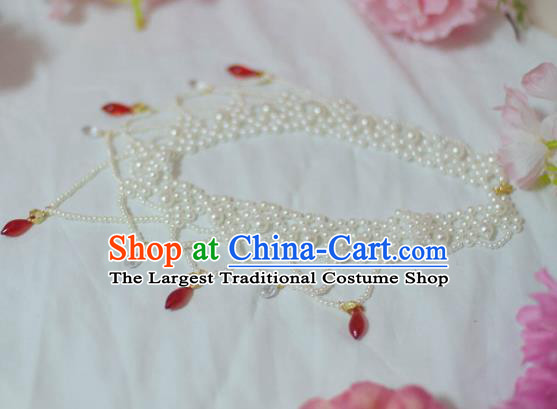 Traditional Chinese Hanfu Pearls Necklace Ancient Princess Necklet Accessories for Women