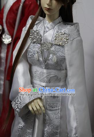Traditional Chinese Cosplay Prince White Clothing Ancient Swordsman Nobility Childe Costume for Men