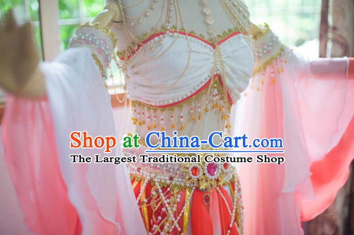 Chinese Flying Apsaras Classical Dance White Dress Ancient Princess Peri Costume for Women