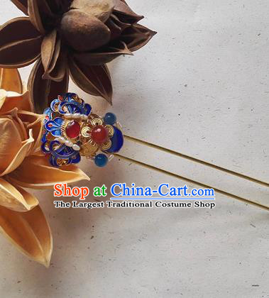 Traditional Chinese Classical Cloisonne Pearls Hairpins Ancient Princess Hanfu Hair Accessories for Women
