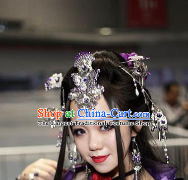Traditional Chinese Classical Hair Crown Tassel Hairpins Ancient Princess Hanfu Hair Accessories for Women
