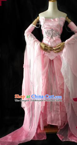 Chinese Cosplay Imperial Consort Pink Dress Ancient Female Swordsman Knight Costume for Women