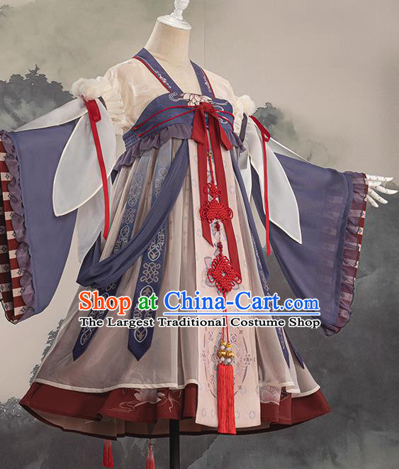 Traditional Chinese Cosplay Female Swordsman Short Dress Ancient Heroine Costume for Women