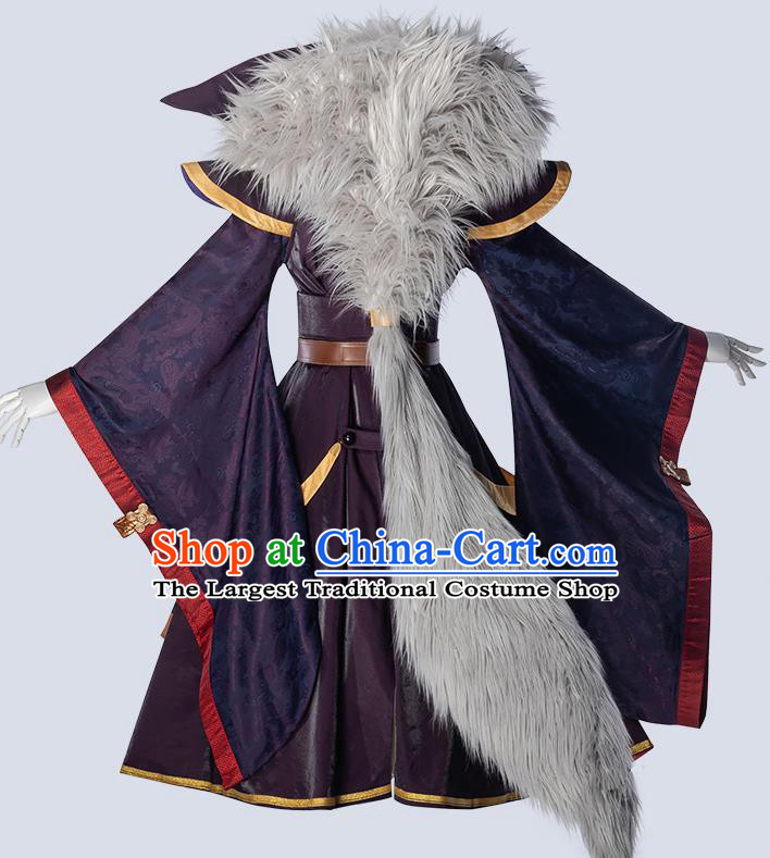 Traditional Chinese Cosplay Fairy Princess Purple Dress Ancient Heroine Costume for Women
