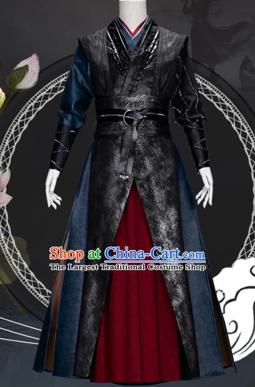 Traditional Chinese Cosplay The Untamed Knight Black Clothing Ancient Swordsman Costume for Men