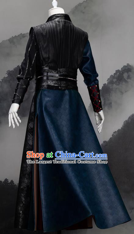 Traditional Chinese Cosplay The Untamed Knight Black Clothing Ancient Swordsman Costume for Men