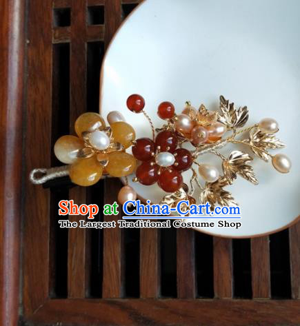 Traditional Chinese Hanfu Palace Pearls Plum Hair Claw Hairpins Ancient Princess Hair Accessories for Women