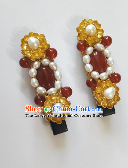 Traditional Chinese Hanfu Palace Agate Hair Claw Hairpins Ancient Princess Hair Accessories for Women