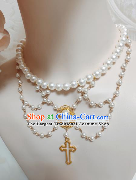 Top Grade Gothic Princess Pearls Necklace Handmade Necklet Accessories for Women