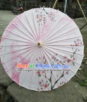 Chinese Handmade Printing Peach Blossom Oil Paper Umbrella Traditional Umbrellas