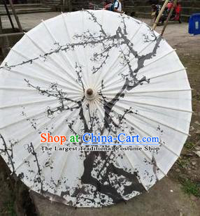 Chinese Handmade Ink Painting Plum Blossom Oil Paper Umbrella Traditional Umbrellas
