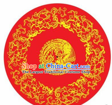 Chinese Classical Dance Printing Phoenix Handmade Red Paper Umbrella Traditional Decoration Umbrellas