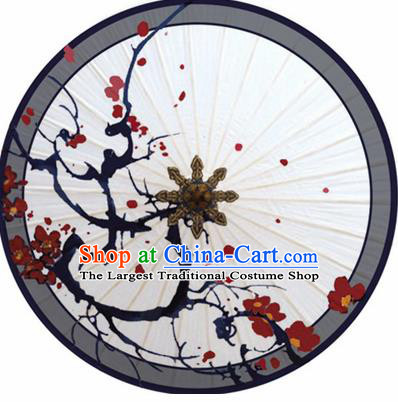 Chinese Classical Dance Printing Plum Handmade Paper Umbrella Traditional Decoration Umbrellas