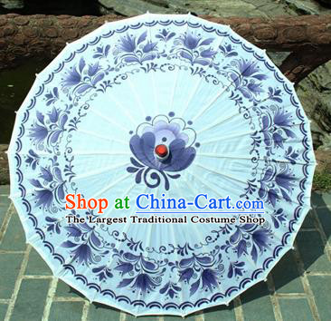 Handmade Chinese Classical Dance Printing White Paper Umbrella Traditional Cosplay Decoration Umbrellas