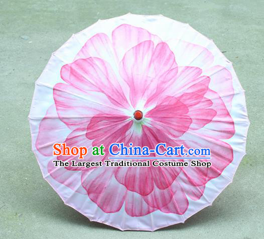 Handmade Chinese Classical Dance Printing Pink Peony Silk Umbrella Traditional Cosplay Decoration Umbrellas