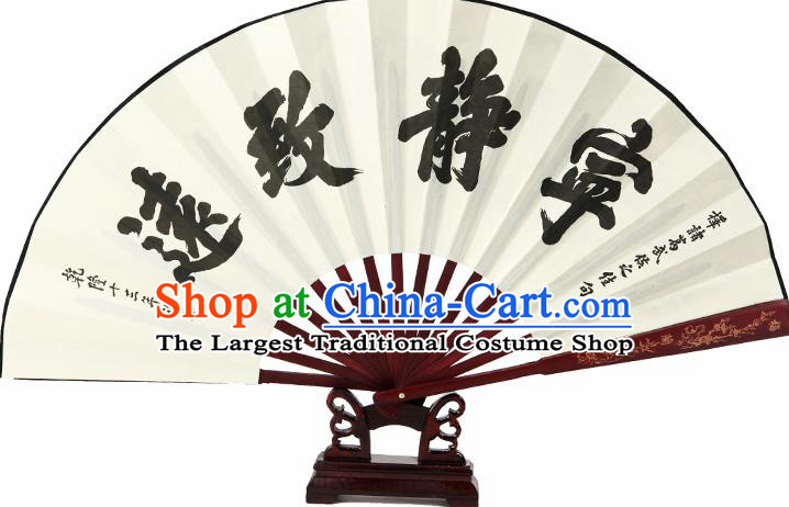 Japanese Handmade Painting Red Cliff Fans Accordion Fan Traditional Decoration Folding Fan