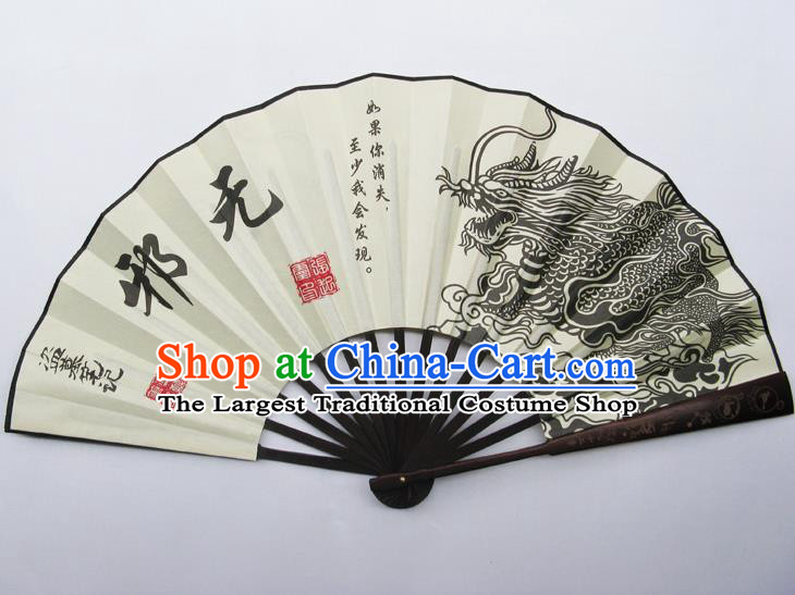 Chinese Handmade Painting Dragon Wu Xie Fans Accordion Fan Traditional Decoration Folding Fan