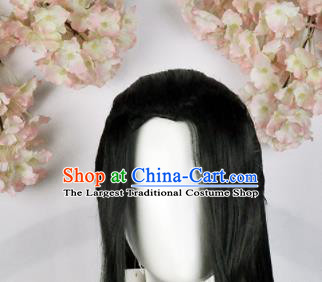 Traditional Chinese Cosplay Swordsman Black Wigs Sheath Ancient Taoist Chignon for Men