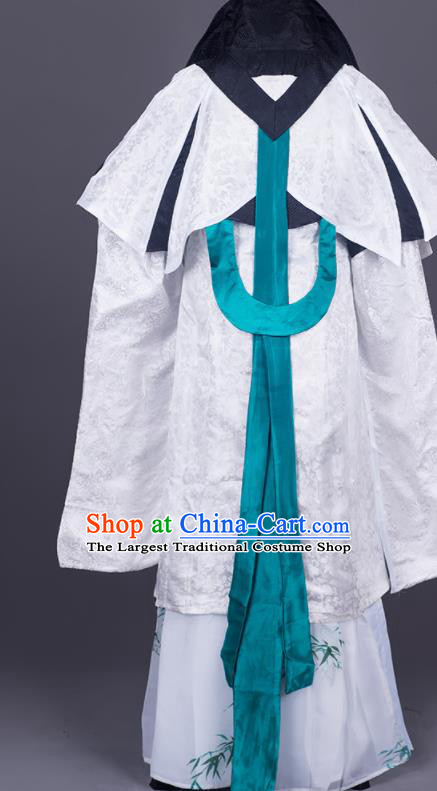 Traditional Chinese Cosplay Taoist Priest White Costumes Ancient Swordsman Hanfu Clothing for Men