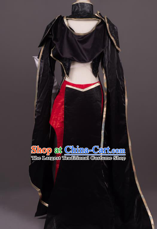 Traditional Chinese Cosplay Female Swordsman Black Dress Ancient Drama Costumes for Women