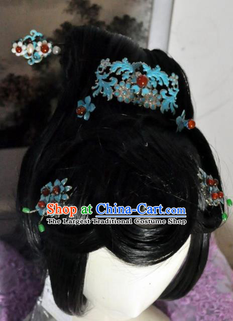 Traditional Chinese Cosplay Swordsman Wigs Sheath Ancient Queen Goddess Chignon for Women