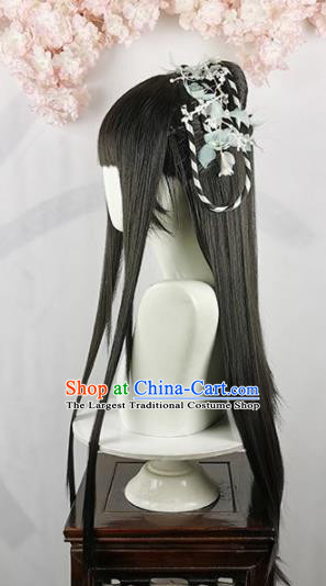 Traditional Chinese Cosplay Court Princess Wigs Sheath and Hairpins Ancient Goddess Chignon for Women