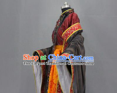 Traditional Chinese Cosplay Goddess Queen Purplish Red Dress Ancient Drama Female Swordsman Costumes for Women
