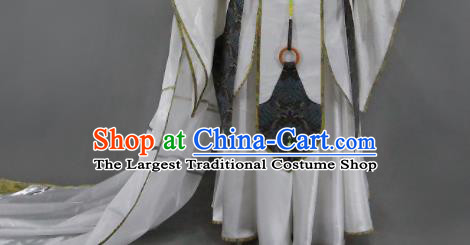 Customize Chinese Traditional Cosplay Monarch King Olive Green Costumes Ancient Swordsman Clothing for Men