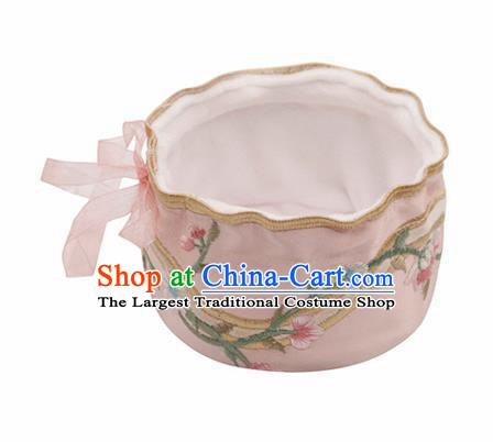 Traditional Chinese Ancient Termofor Cover Embroidered Pink Brocade Bag