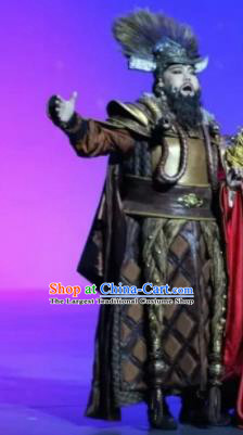 Chinese Zhaojun Chu Sai Ancient Mongol Nationality King Armor Clothing Stage Performance Dance Costume for Men
