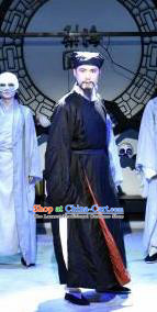 Chinese Drama Huating Song of Song Dynasty Ancient Landlord Black Clothing Stage Performance Dance Costume for Men
