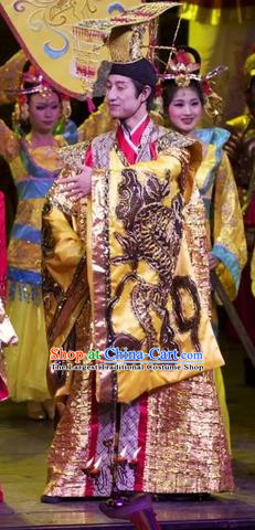 Chinese Impression of Suzhou Ancient Emperor Clothing Stage Performance Dance Costume for Men