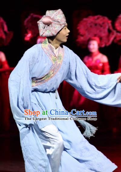 Chinese Impression of Suzhou Ancient Scholar Clothing Stage Performance Dance Costume for Men