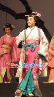 The Legend of Chunqin Shaoxing Opera Japan Geisha Kimono Dress Stage Performance Costume and Headpiece for Women