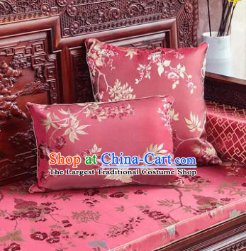 Traditional Chinese Pillowslip Classical Pattern Red Brocade Cover Two Pieces Complete Set Home Decoration Accessories