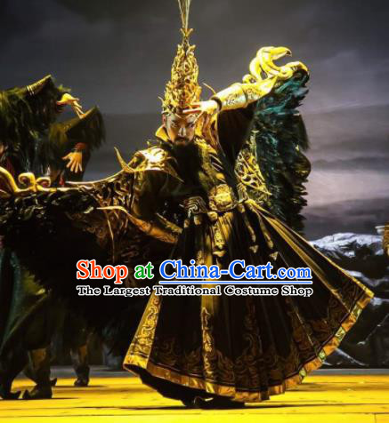 Chinese Zhaojun Chu Sai Dance Ancient Han Dynasty King Black Clothing Stage Performance Dance Costume for Men