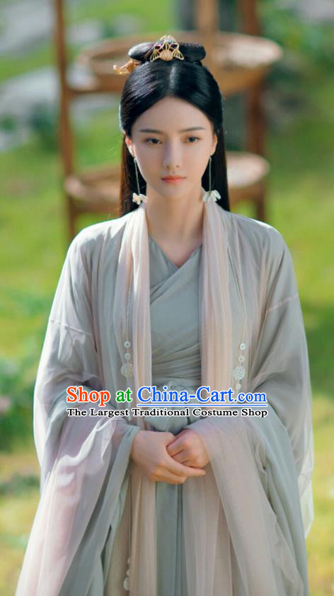 Chinese Ancient Nine Tailed Fox Goddess Dress Drama Love and Destiny Princess Qing Yao Replica Costumes and Headpiece for Women